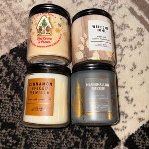 Bath & Body Works White Glass Jar Candle with Metal Lid